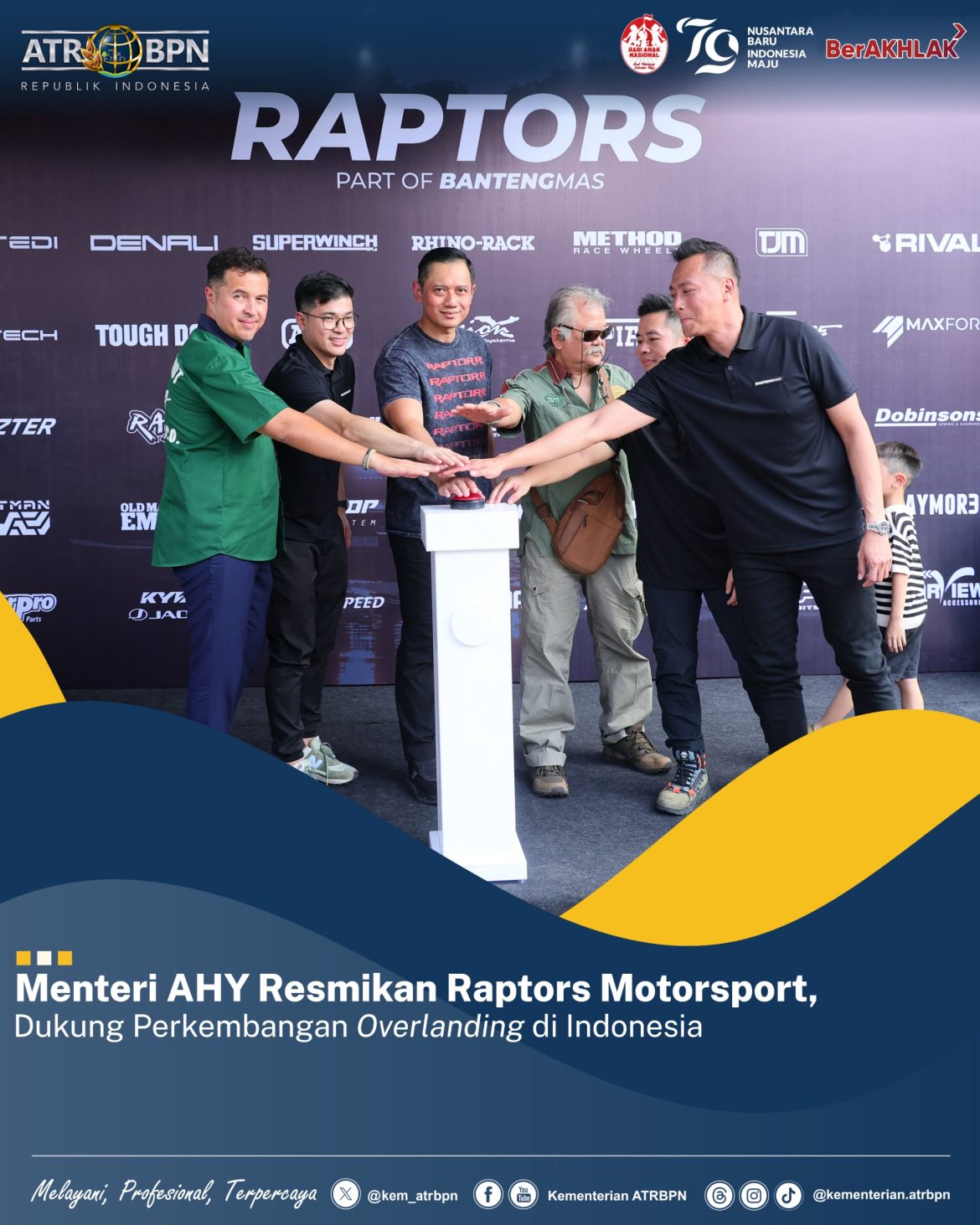 Menteri AHY Resmikan Raptors Motorsport, Dukung Perkembangan _Overlanding_ di Indonesia