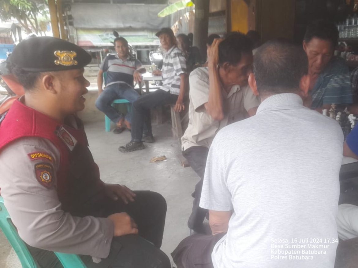 Sat Samapta Polres Batu Bara Ajak Masyarakat Jaga Kamtibmas Melalui Cooling System