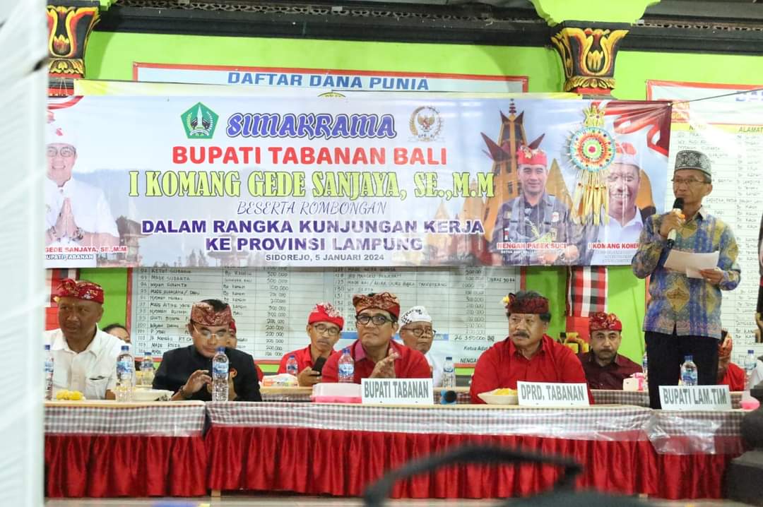 Sekda Lamtim Ir Moch Jusuf Sambut Kedatangan Bupati Tabanan Bersama Rombongan