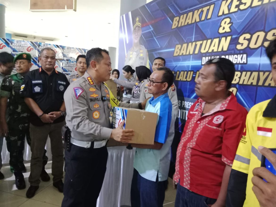 Sambut HUT Lantas KE 69 Ditlantas Polda Riau Gelar Bansos