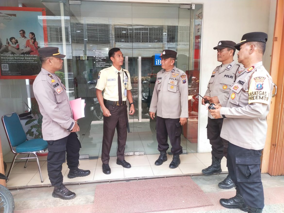 Tingkatkan Keamanan di Bank, Sat Binmas Polres Tebing Tinggi Imbau Petugas Satpam