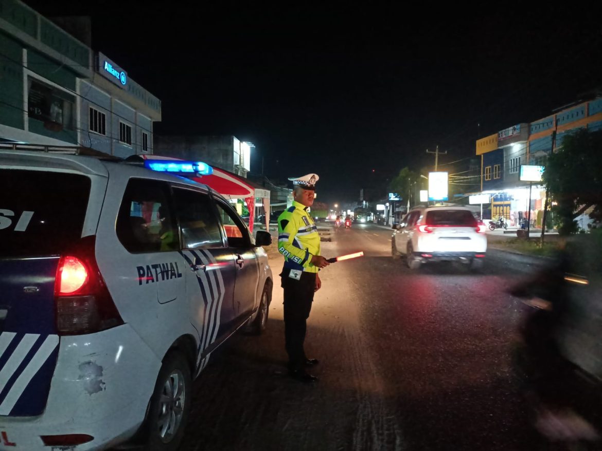 Patroli Blue Light Sat Lantas Polres Batu Bara Sasar Daerah Rawan Kemacetan