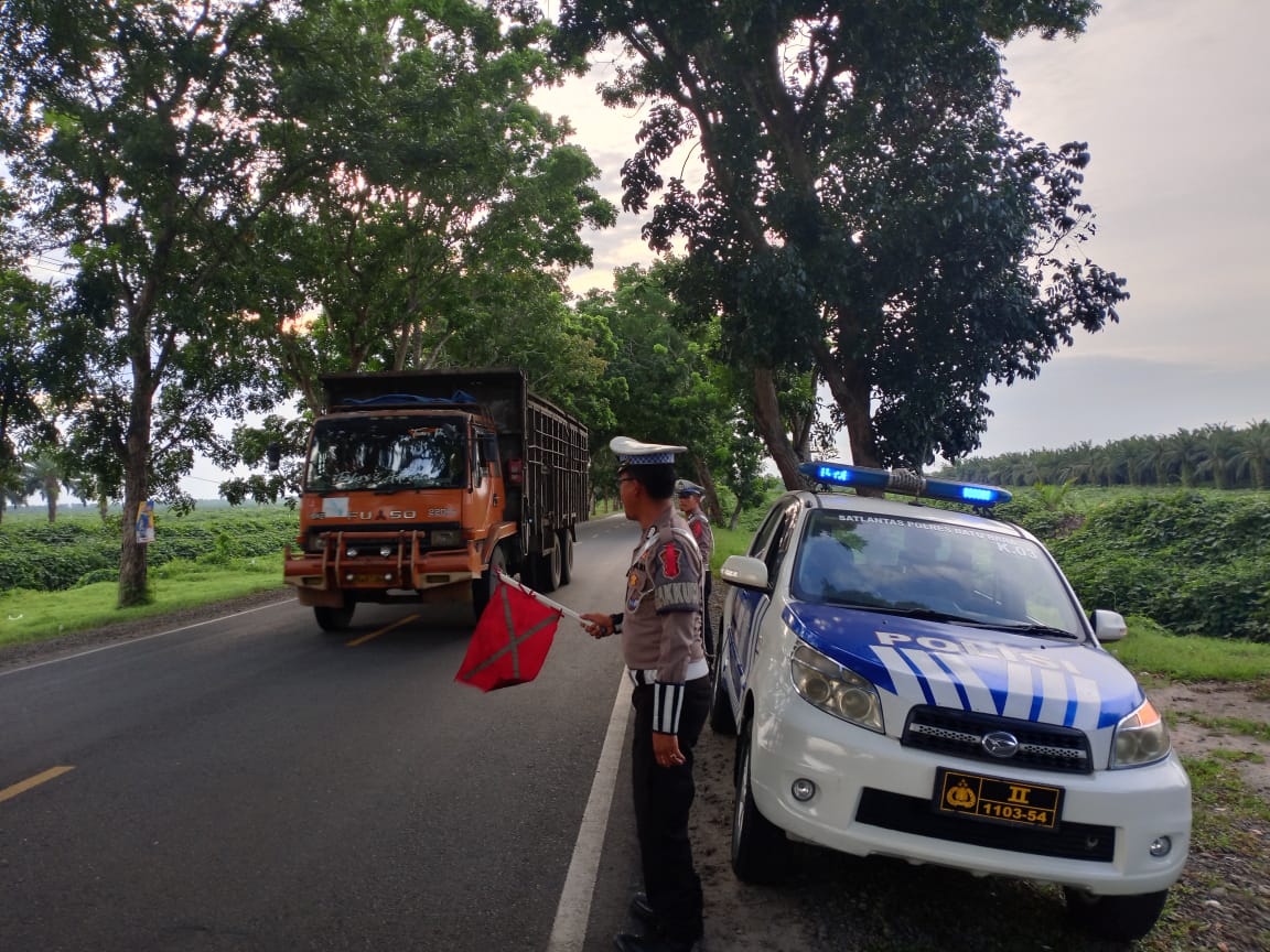 Patroli Kibas Bendera Sat Lantas Polres Batu Bara Pastikan Kelancaran Lalulintas