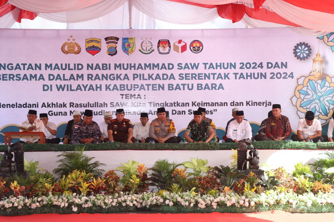 Polres Batu Bara Peringati Maulid Nabi Besar Muhammad SAW dan Doa Bersama Pilkada Serentak 2024