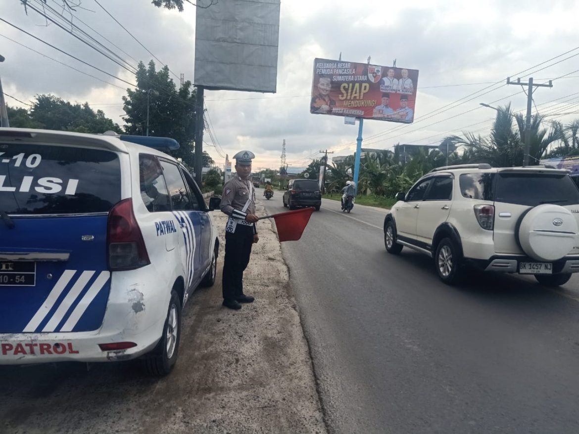 Sat Lantas Polres Batu Bara Gelar Patroli Kibas Bendera