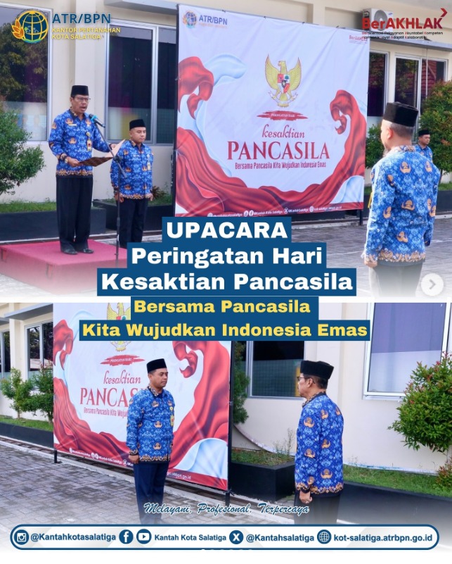 Upacara Peringatan Hari Kesaktian Pancasila di Kantor Pertanahan Kota Salatiga