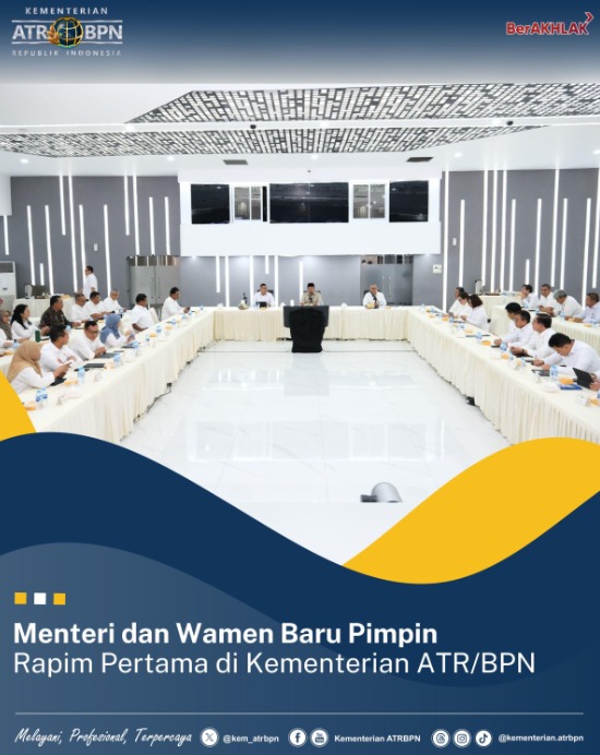 Menteri dan Wamen Baru Pimpin Rapim Pertama di Kementerian ATR/BPN