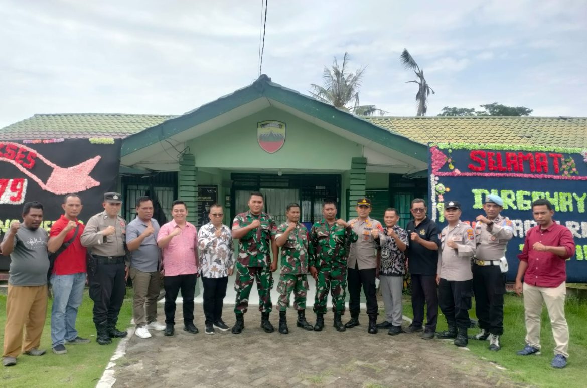 Kapolsek Medang Deras AKP Abdi Tansar, S.H, M.H Ucapkan HUT TNI Ke-79 di Koramil 01/MD