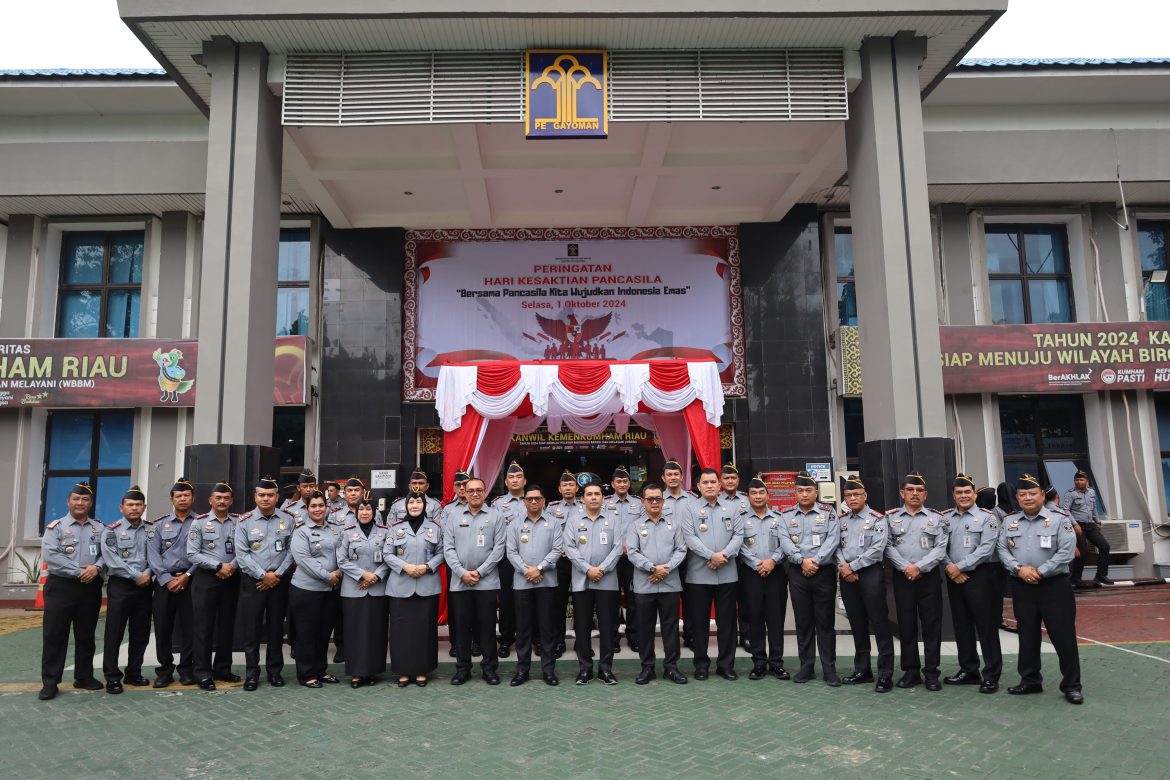 Peringati Hari Kesaktian Pancasila, Lapas Narkotika Rumbai Ikuti Upacara Pada Kanwil Kemenkumham Riau