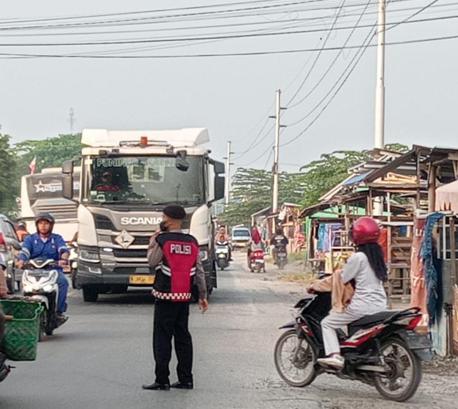 Sat Samapta Polres Batu Bara Strong Point Pagi Disejumlah Ruas Jalan