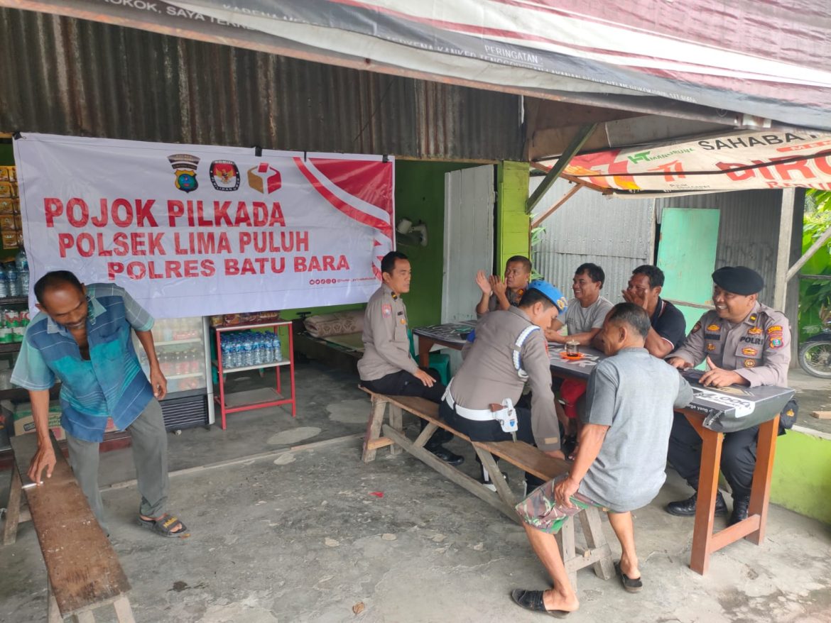 Kapolsek Lima Puluh AKP Tukkar L. Simamora, S.H, M.H Pojok Pilkada Bersama Masyarakat