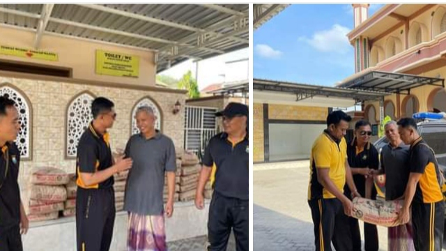 Jum at Barokah Polsek Ketapang Beri Bantuan Material Bangunan Kepada Masjid  AL Karomah Ketapang Daya