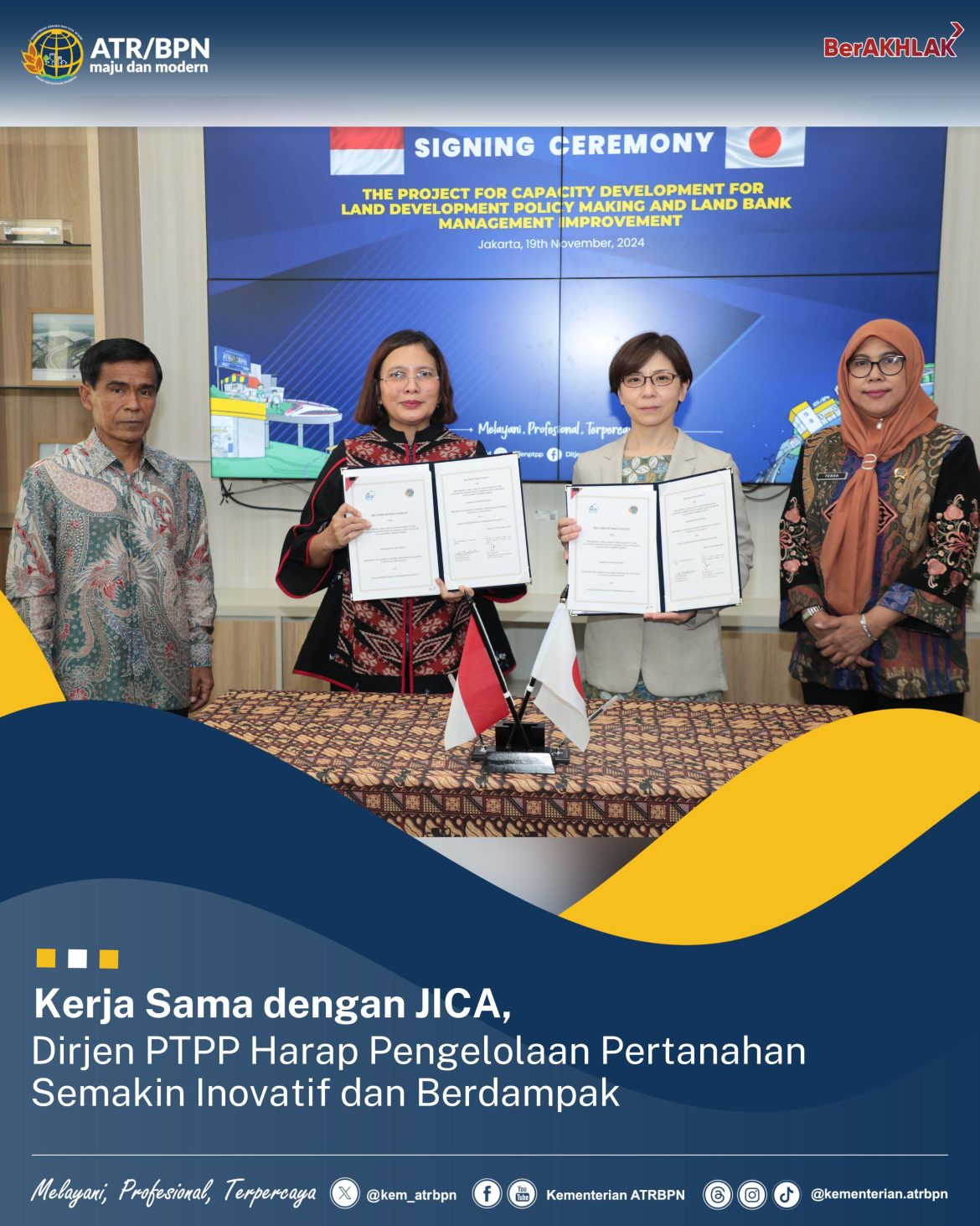 Kerja Sama dengan JICA, Dirjen PTPP Harap Pengelolaan Pertanahan Semakin Inovatif dan Berdampak