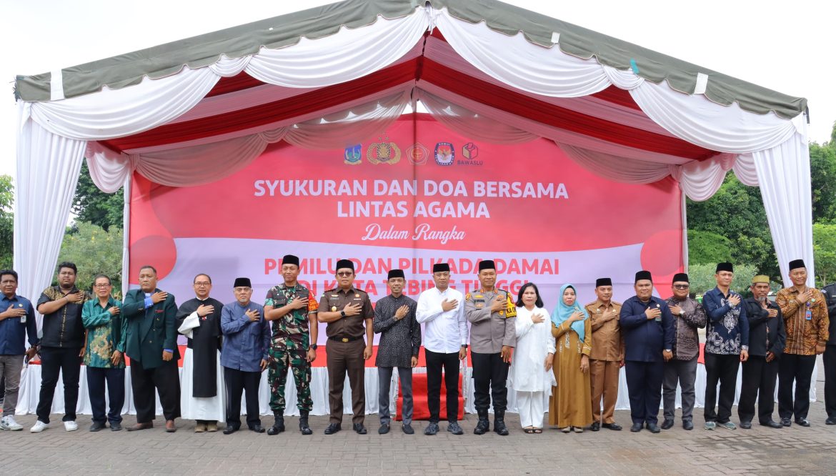 Polres Tebing Tinggi Ikuti Syukuran dan Doa Bersama Lintas Agama Pilkada Damai