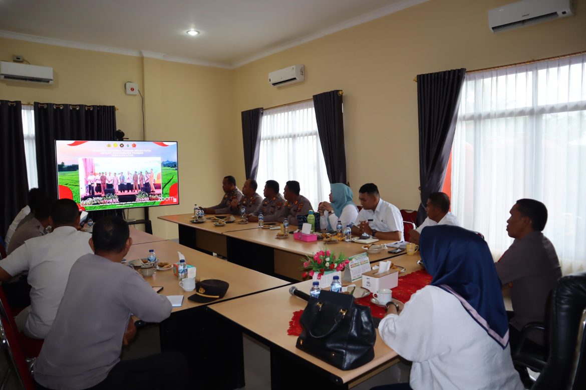 Polres Batu Bara Ikuti Zoom Meeting Gerakan Nasional Pangan Merah Putih