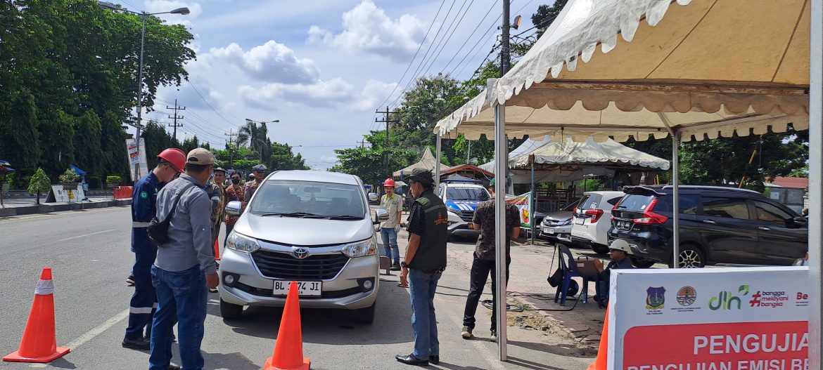 Sat Lantas Polres Tebing Tinggi dan Dinas Lingkungan Hidup Gelar Uji Emisi Kendaraan