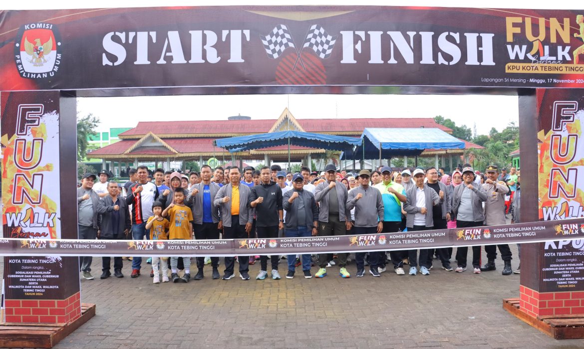 Kapolres Tebing Tinggi bersama Forkopimda dan KPU Funwalk Pilkada Serentak 2024