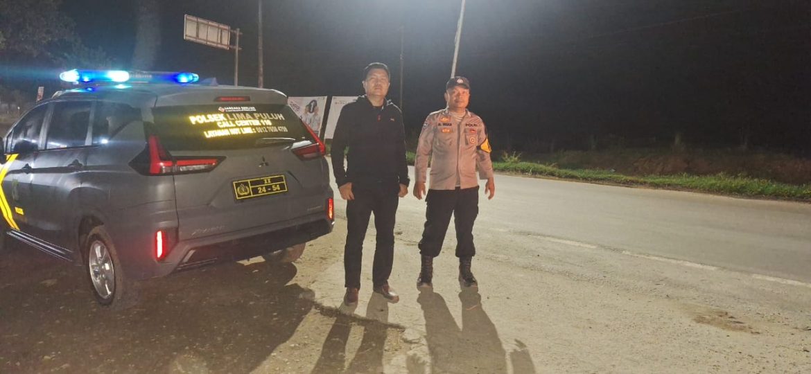 Personil Polsek Lima Puluh Patroli Mobile Cegah Kejahatan Jalanan