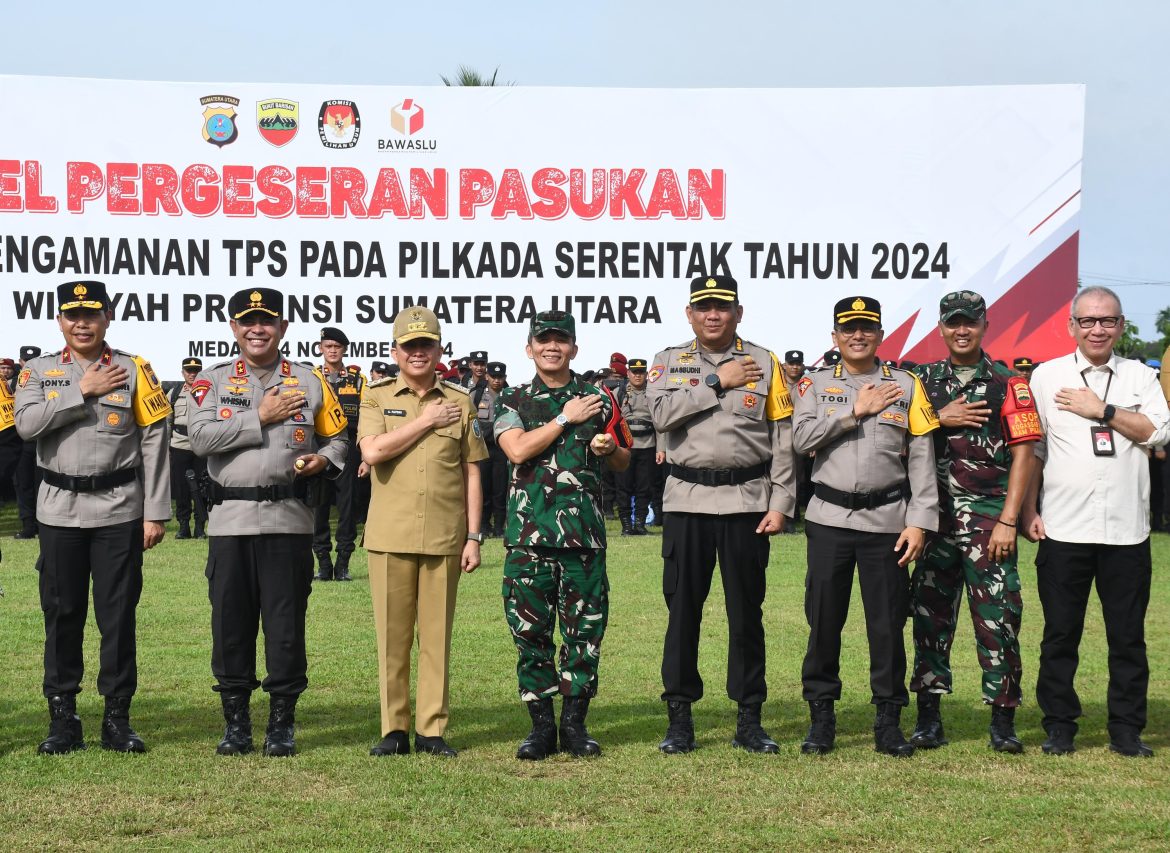 Pangdam I/BB Hadiri Apel Pergeseran Pasukan PAM TPS Pilkada 2024 di Polda Sumut