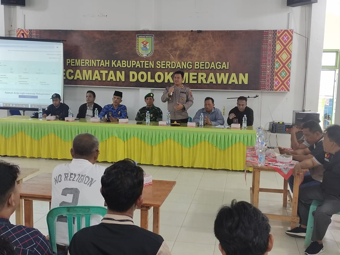 Kapolsek Dolok Merawan Iptu Herman Sentosa, S.H, M.H Hadiri Rapat Pleno Rekapitulasi Surat Suara