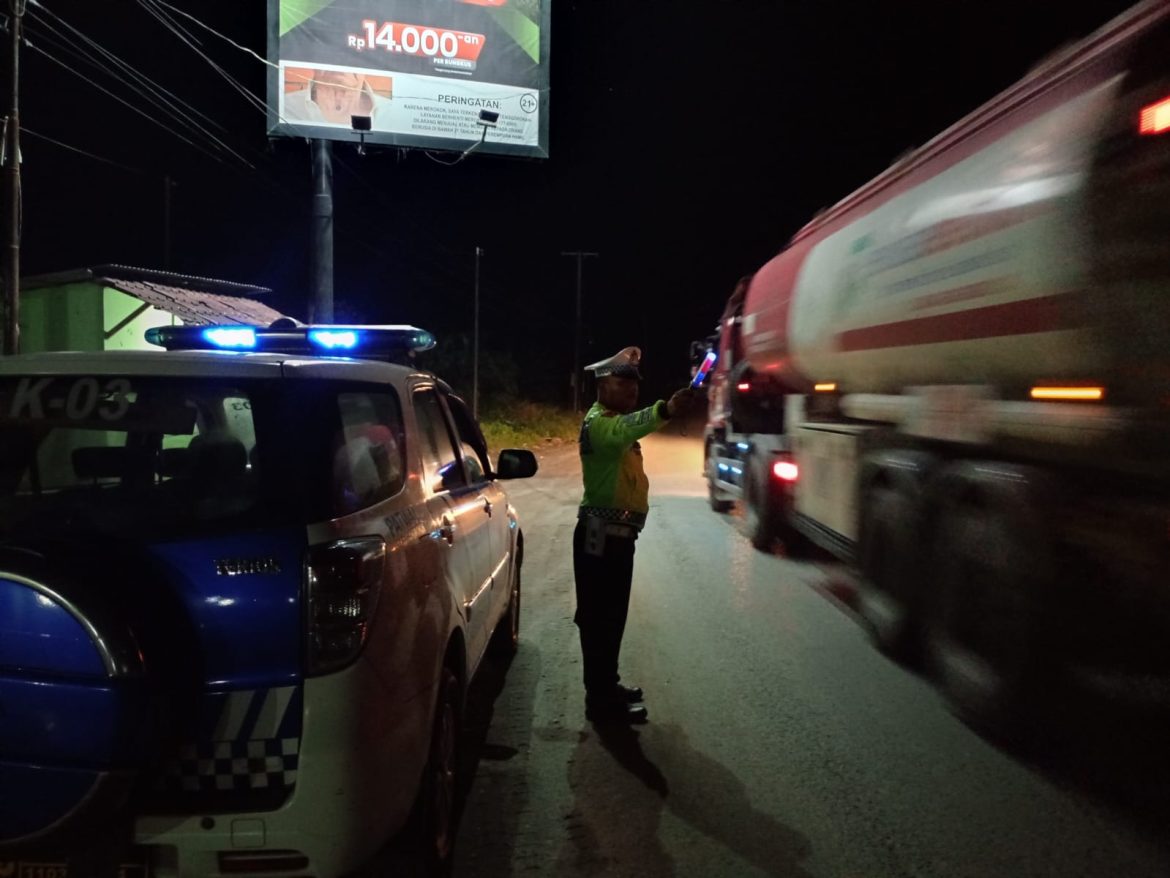 Sat Lantas Polres Batu Bara Patroli Blue Light Dibeberapa Rias Jalan