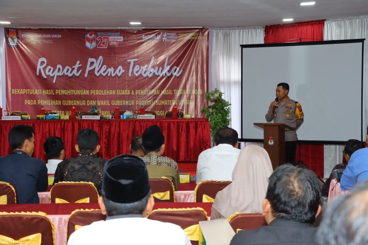 Hadiri Rapat Pleno, Kapolres Tebing Tinggi AKBP Drs. Simon Paulus Sinulingga, S.H Sampaikan Terima Kasih