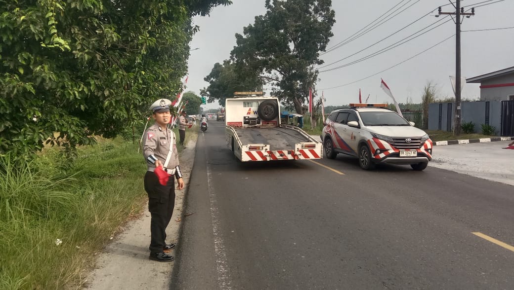 Ops Lilin Toba 2024, Polres Tebing Tinggi Pengamanan Arus Lalulintas di Pintu Tol