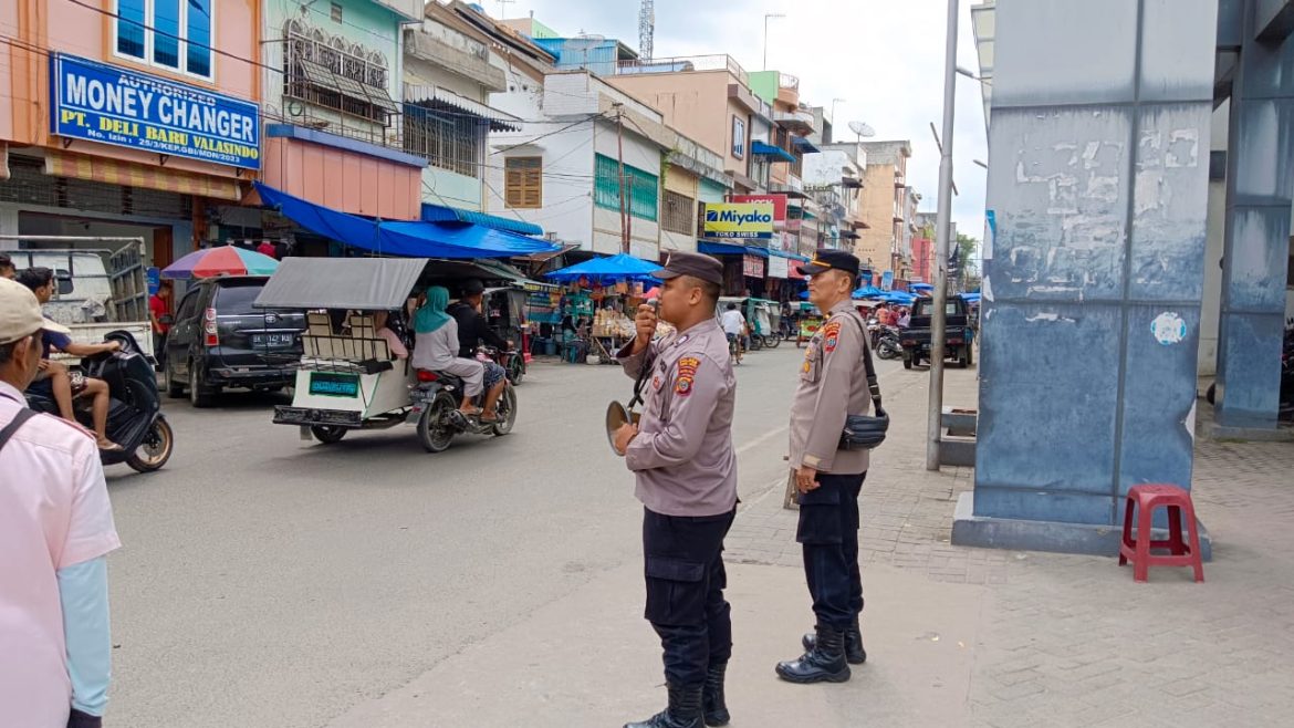 Ops Lilin Toba 2024, Polres Tebing Tinggi Sampaikan Himbauan Keamanan di Tempat Umum