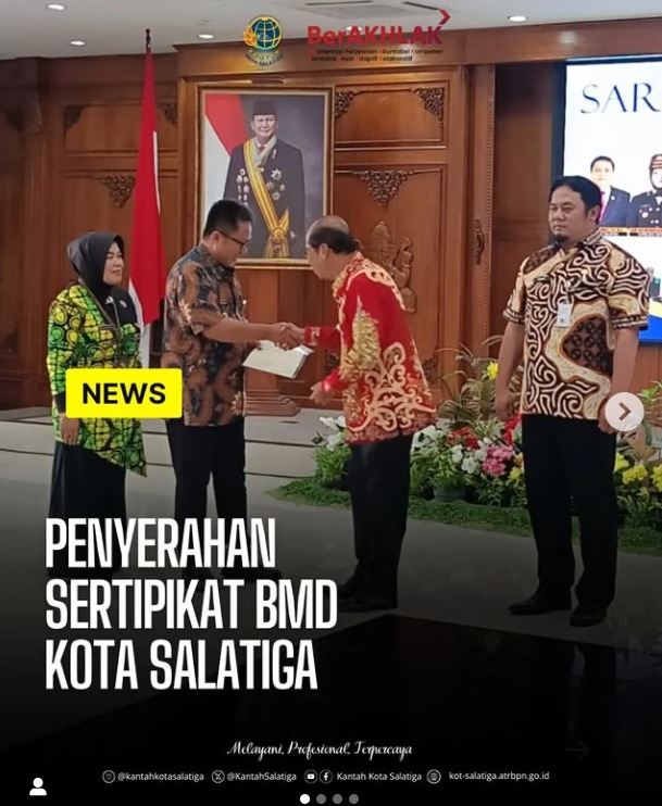 Penyerahan Sertipikat BMD Kantah Kota Salatiga