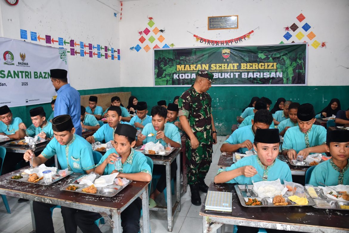 Kodam I/BB Laksanakan Program Makan Sehat Bergizi di Pesantren Ta’dib Al-Syakirin