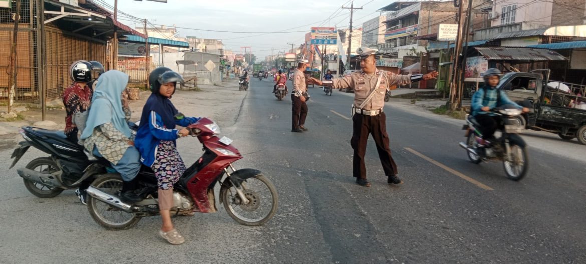 Satlantas Polres Batu Bara Gelar Pengaturan Lalu Lintas di Sejumlah Titik Strategis