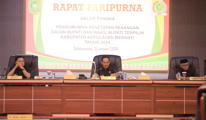 DPRD Kepulauan Meranti Gelar Rapat Paripurna Pengumuman Penetapan Pasangan Bupati dan Wakil Bupati Terpilih 2025-2030