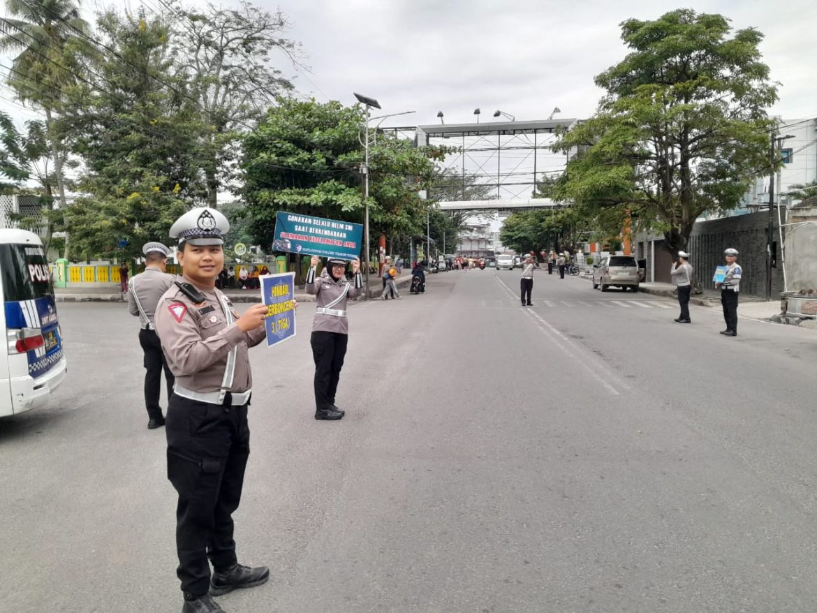 Ops Keselamatan Toba 2025, Satlantas Polres Tebing Tinggi Sosialisasi Keselamatan dan Tertib Lalulintas