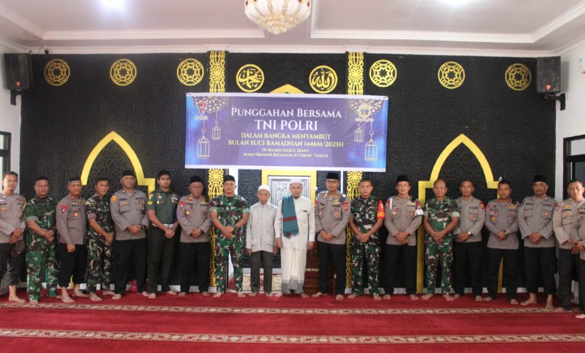 Sambut Ramadhan 1446 H, TNI-Polri Punggahan di Masjid Darul Jihad Mako Brimob Batalyon B Tebing Tinggi