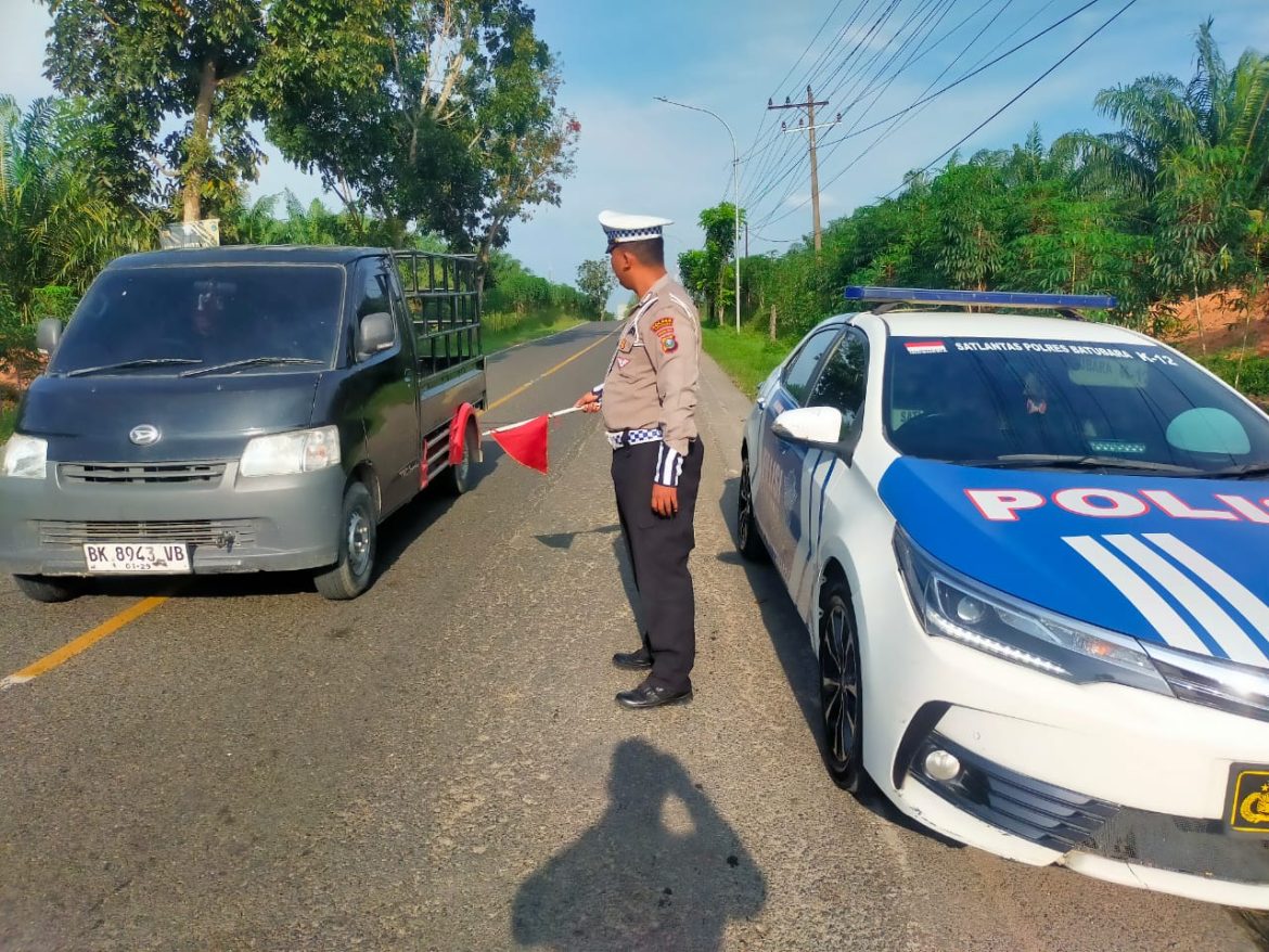 Sat Lantas Polres Batu Bara Patroli Kibas Bendera dan Live Report