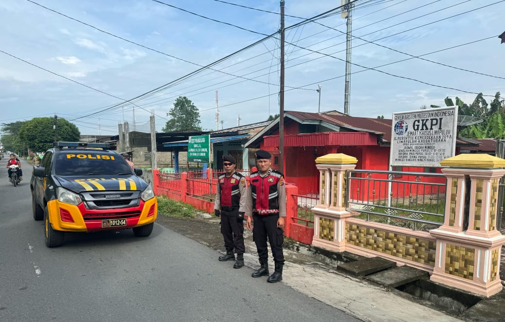 Sat Samapta Polres Batu Bara Pastikan Ibadah Minggu Berjalan Nyaman