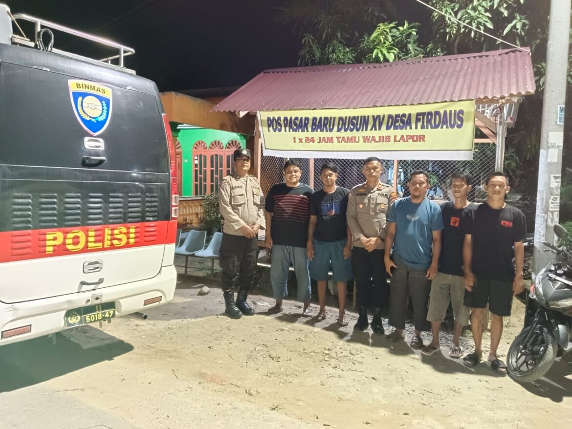 Tingkatkan Kamtibmas Polres Sergai Patroli Malam dan Tinjau Pos Sat Kamling