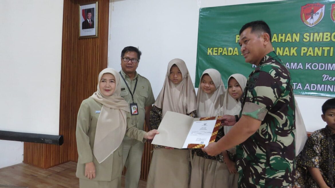 Korem 051/WKT Dukung Penuh Penyerahan Akta Kelahiran untuk Anak-Anak Yatim Piatu