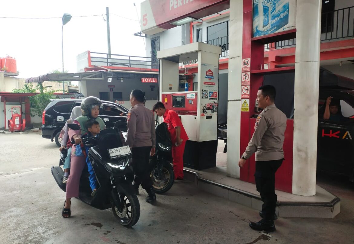 Polres Tebing Tinggi Monitoring SPBU Simpang BP7 Antisipasi Kecurangan