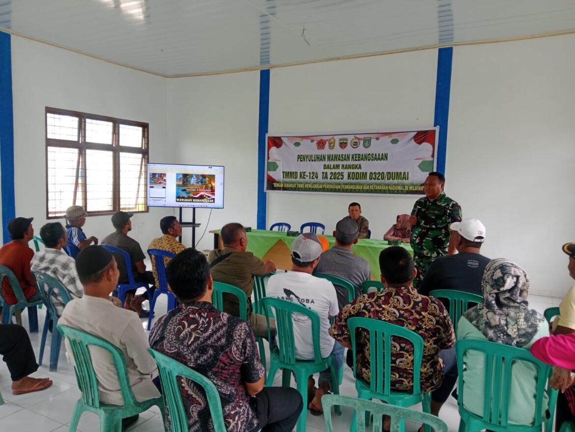 TMMD Ke-124 Kodim 0320 Dumai di kelurahan Bukit Kayu Kapur Perkuat Semangat Kebangsaan Melalui Penyuluhan Wawasan Kebangsaan