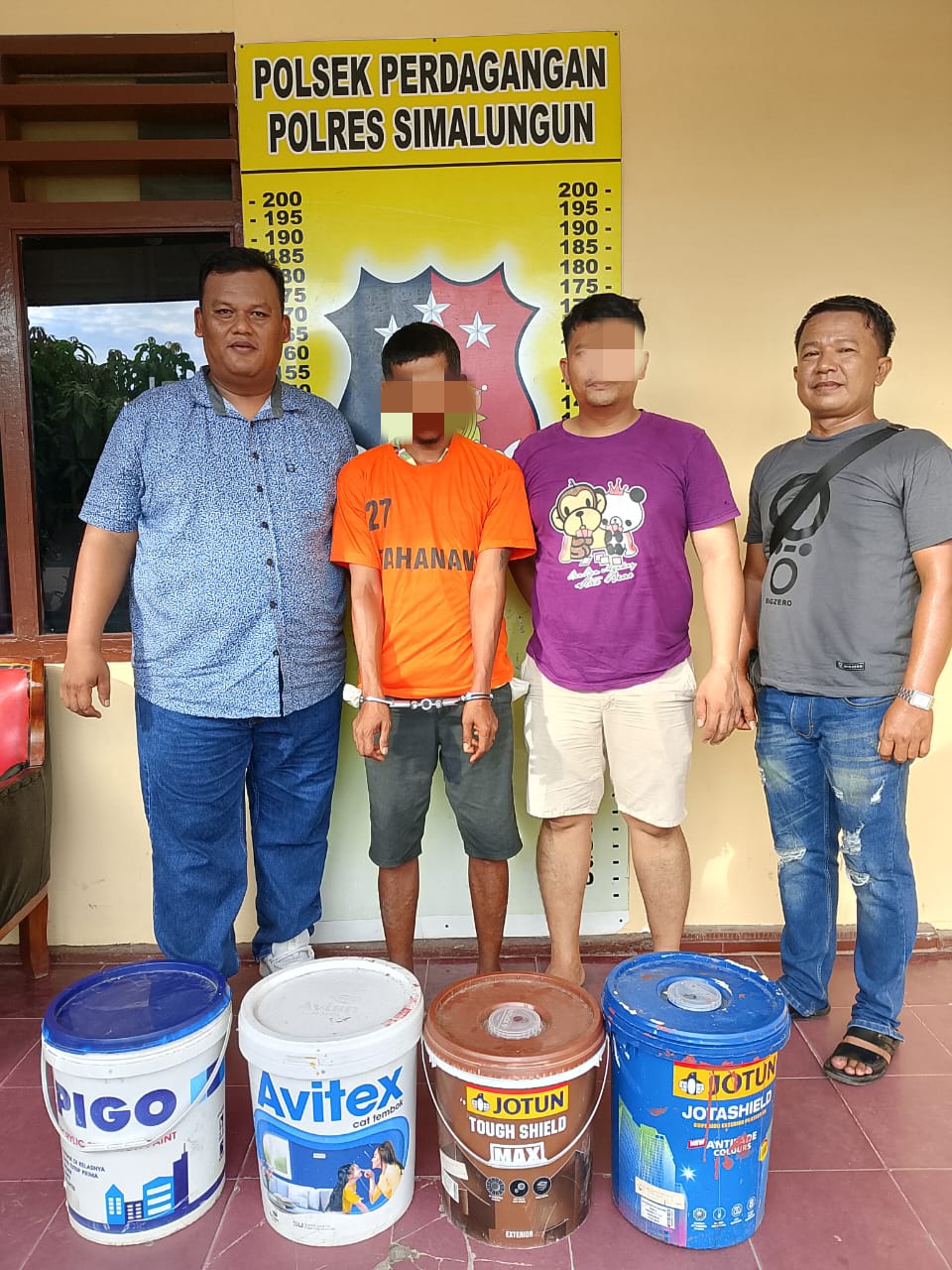 Polres Simalungun Tangkap Pelaku Pencurian Cat Senilai Jutaan Rupiah di Panglong Sakhi