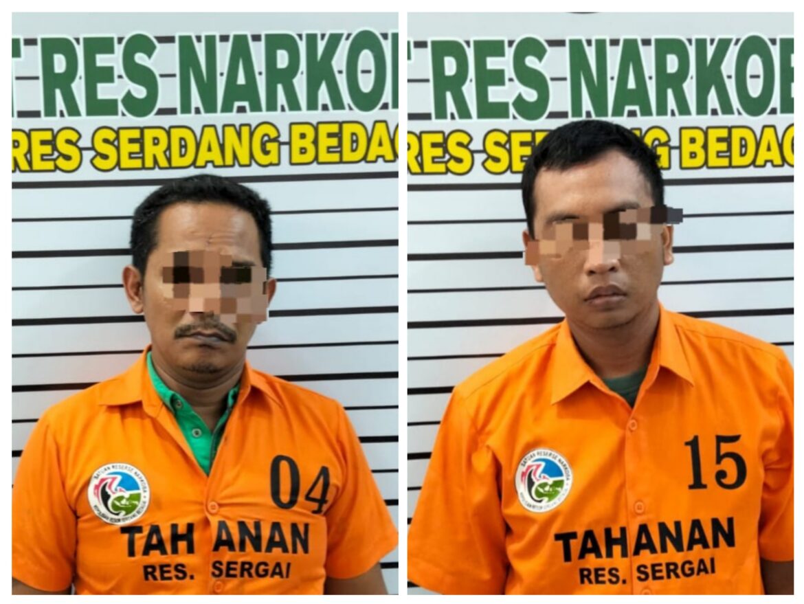 Sinergitas TNI-Polri, Sat Narkoba Polres Sergai Tangkap Dua Pemain Sabu