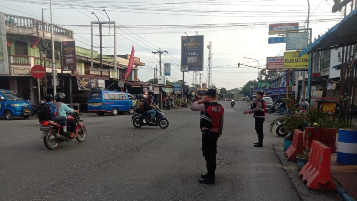 Sat Samapta Polres Batu Baru Strong Point Pagi di Sejumlah Titik
