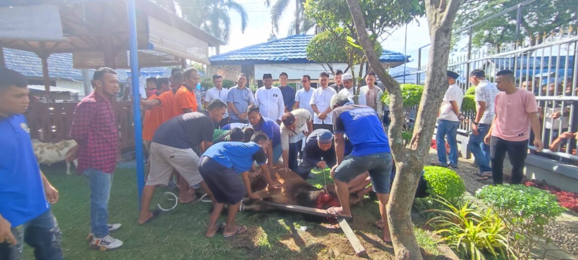 Hidupkan Suasana Idul Adha, Lapas Tebing Tinggi Laksanakan Pemotongan Hewan Qurban 1446 H