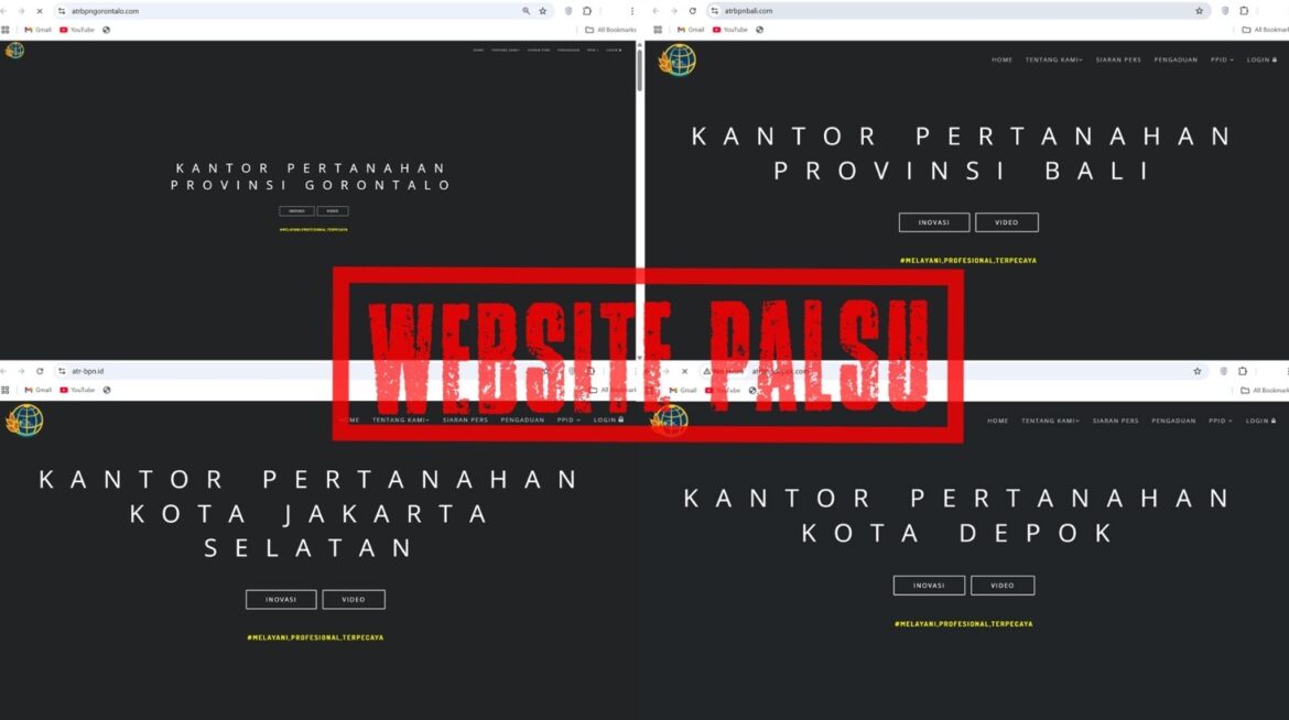Beredar Situs Web Palsu Satker Kementerian ATR/BPN, Karo Humas dan Protokol: Pastikan Dapatkan Informasi dari Situs Resmi