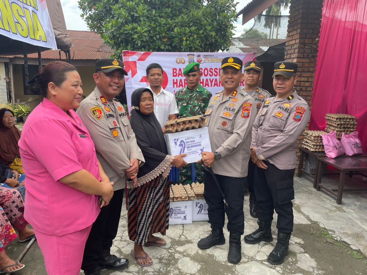 Polres Sergai Bakti Sosial Sambut HUT Bhayangkara Ke-79