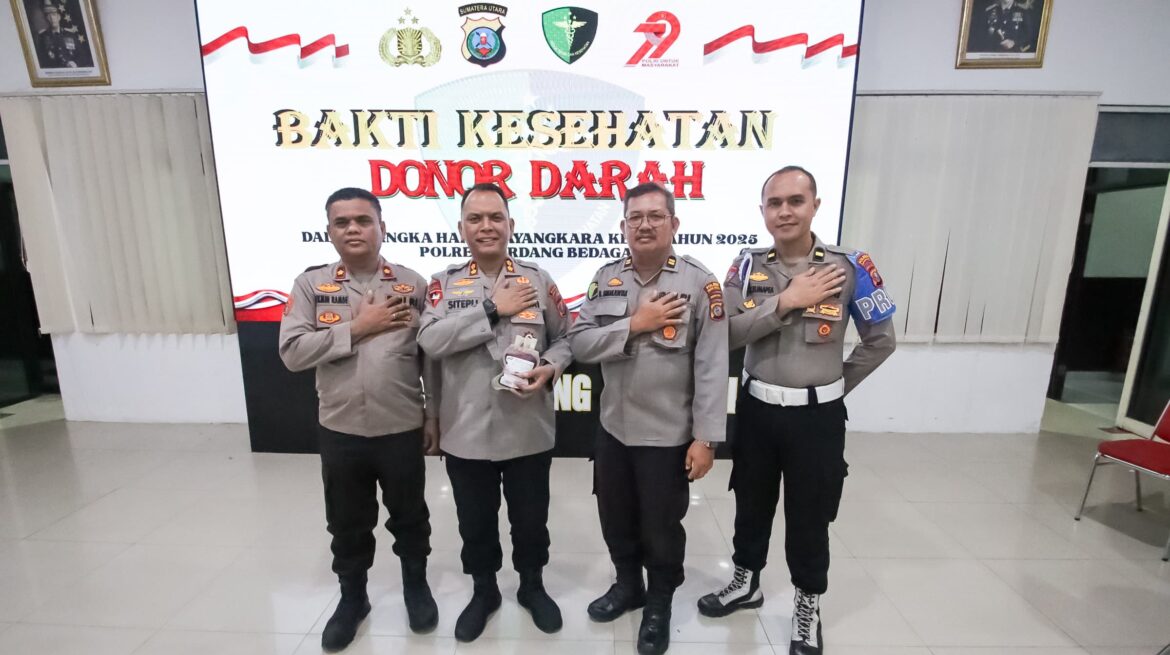 Sambut Hari Bhayangkara Ke-79 Polres Sergai Gelar Donor Darah