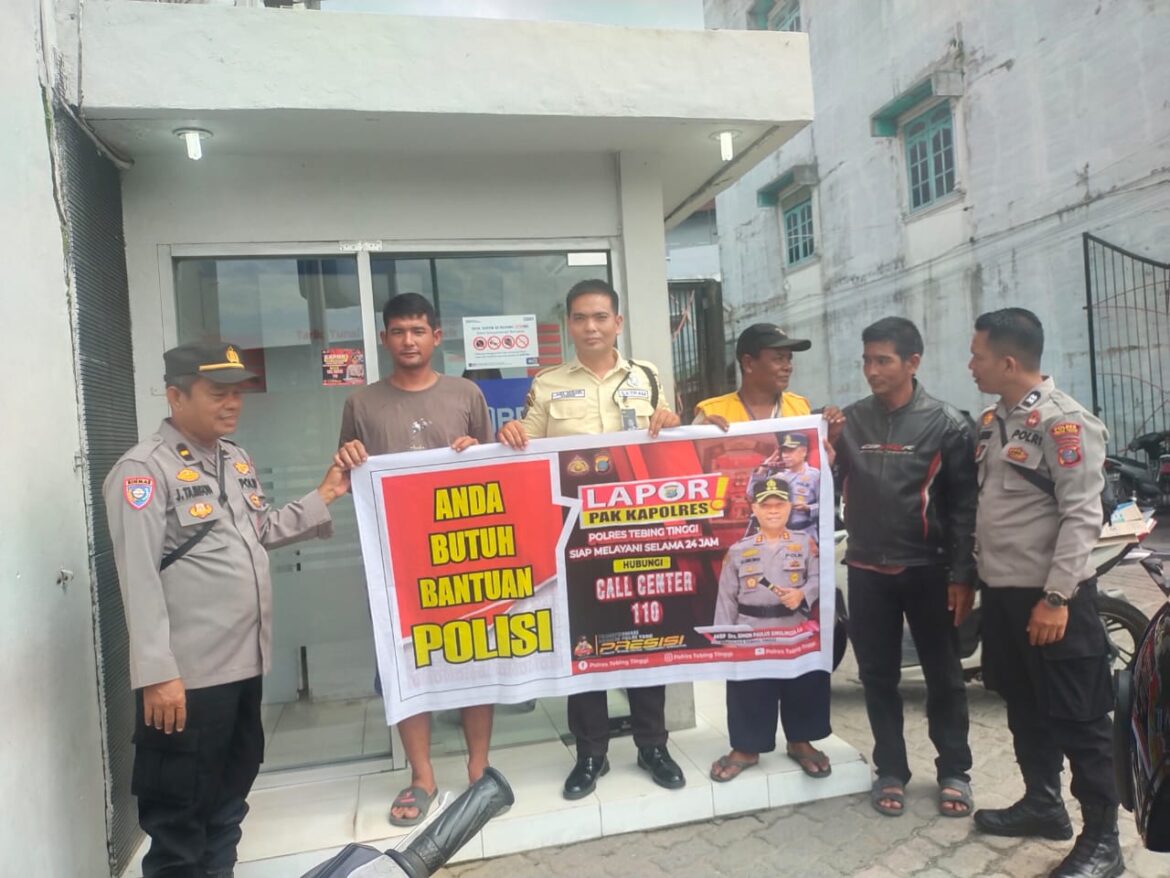Satbinmas Polres Tebing Tinggi Sosialisasikan Layanan Call Center 110 ke Satpam Perbankan