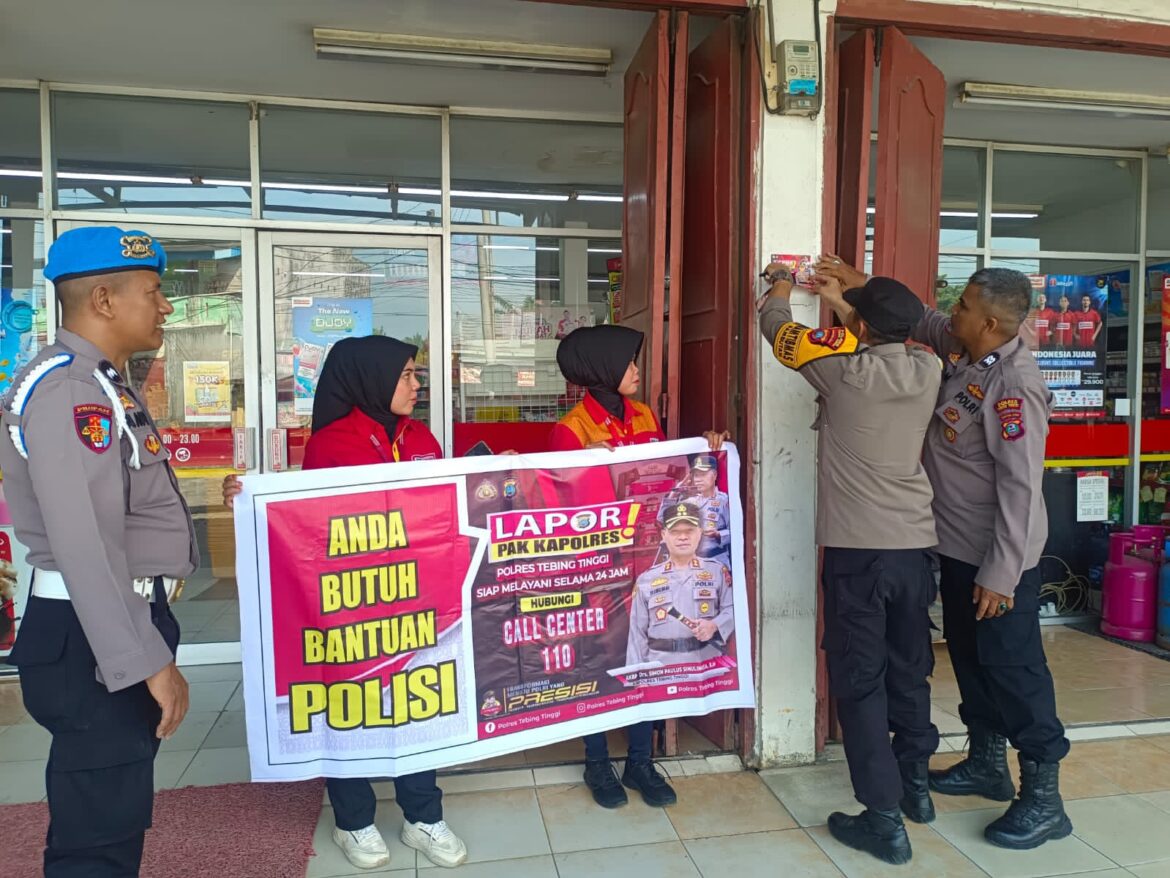 Polsek Rambutan Sosialisasi Call Center 110 di Minimarket, Warga Dihimbau Aktif Jaga Kamtibmas