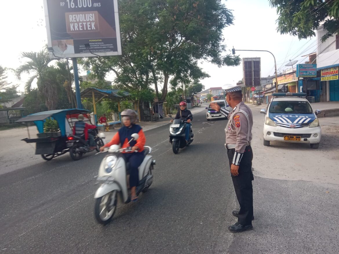 Cipta Kamseltibcarlantas Sat Lantas Polres Batu Bara Gatur Lalin di Sejumlah Ruas Jalan